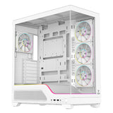 Case SHOWBUI WAVE 82W - Gaming Tower- ATX- 4x12cm ARGB fan- 2xUSB3- Type-C- Temp Glass Side & Front Panel- White Ed.