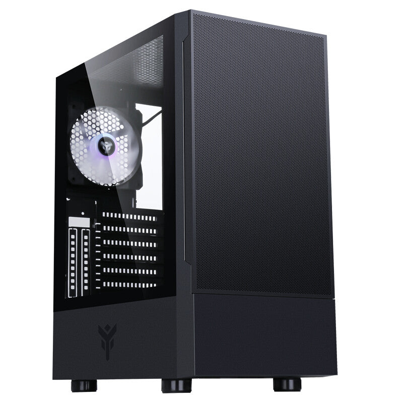 Case SIISBE 3.0 - Gaming Middle Tower- 3x12cm ARGB fan- USB3- Side Panel Temp Glass with hinge