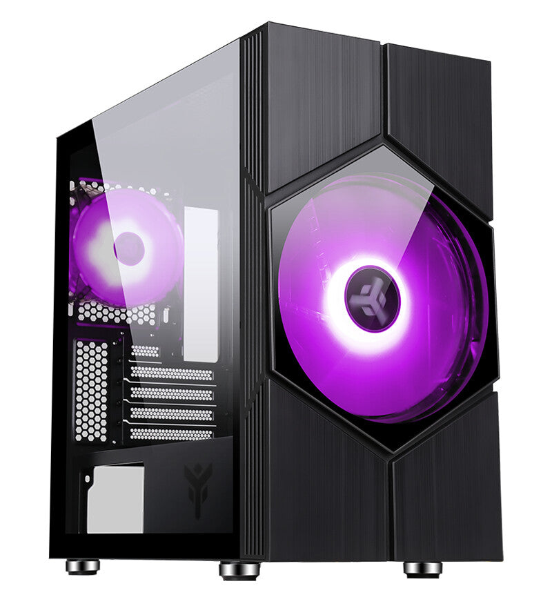 Case VORTEX - Gaming Mini Tower- mATX- 20cm & 12cm ARGB fan- 2xUSB3- Side Panel Temp Glass