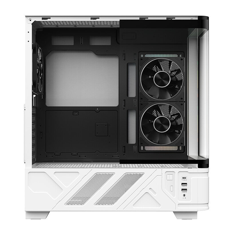 Case NETRON CURVED - Gaming Tower- ATX- 3x12cm ARGB fan- 2xUSB3- Type-C- Darker Temp Glass Side & Front Panel- Display