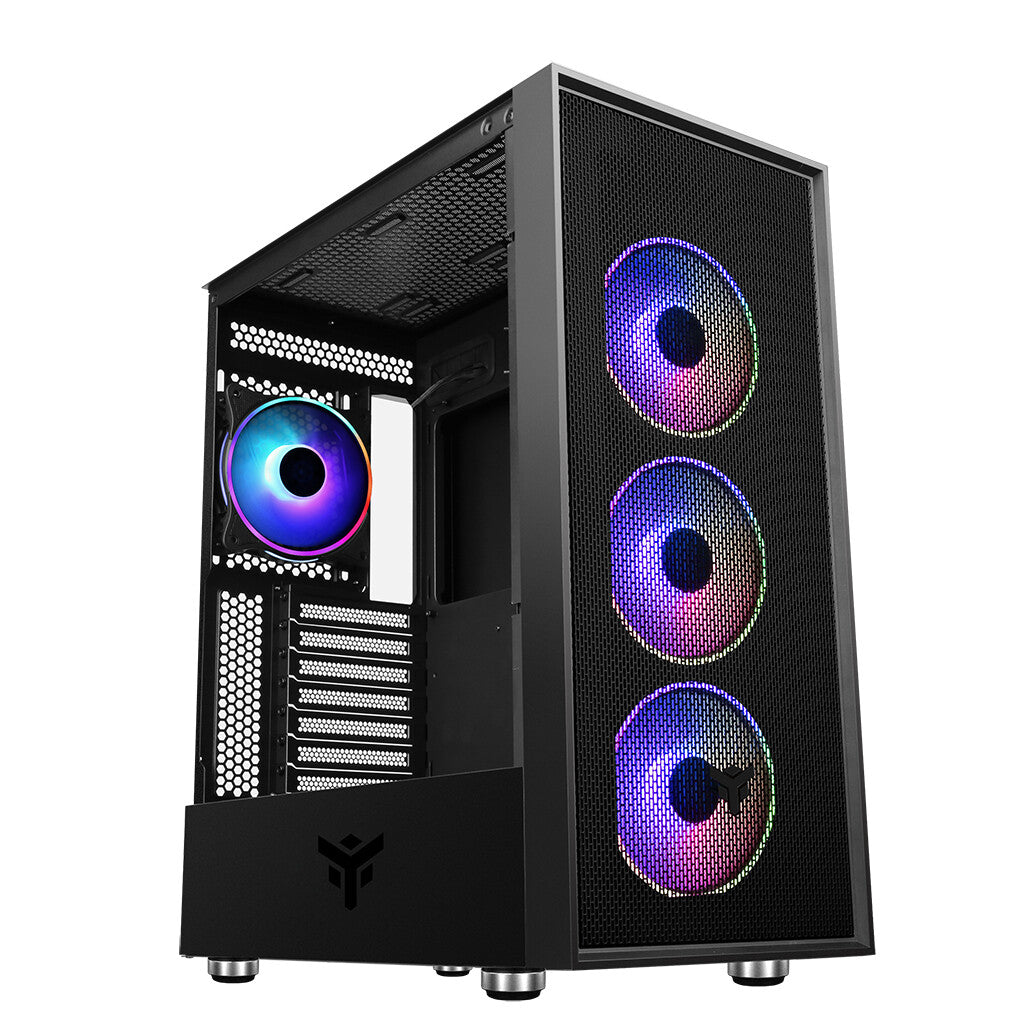 VERTIBRA H210 Case - Gaming Middle Tower- 4x12cm ARGB fan- 2xUSB3- Side Panel Temp Glass