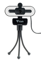 Webcam con Microfono W401L - Full HD- 30FPS- Luce LED 3 mode- USB- treppiede