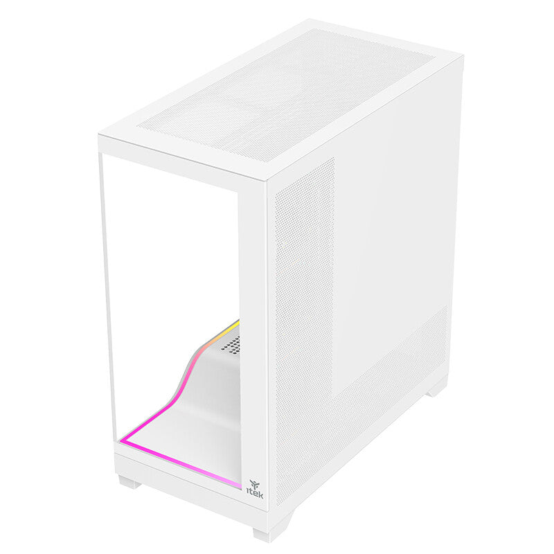 Case SHOWBUI WAVE 82W - Gaming Tower- ATX- 4x12cm ARGB fan- 2xUSB3- Type-C- Temp Glass Side & Front Panel- White Ed.