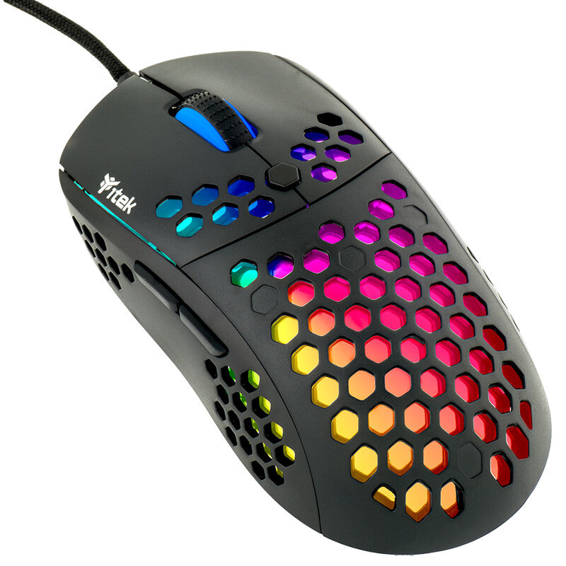 Mouse Gaming itek G71 - 12000DPI- RGB- Software- Sensore P3327- ultra leggero- nido d'ape