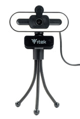 Webcam con Microfono W401L - Full HD- 30FPS- Luce LED 3 mode- USB- treppiede