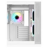 Case DARK CAVE DS - Gaming Tower- ATX- 3x12cm ARGB fan- 2xUSB3- Type-C- Side & Front Panel Temp Glass- White Edition