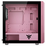 Case LIFLIG P41 - Gaming Mini Tower- mATX- 12cm ARGB fan- 2xUSB3- Side Panel Temp Glass- Pink Edition