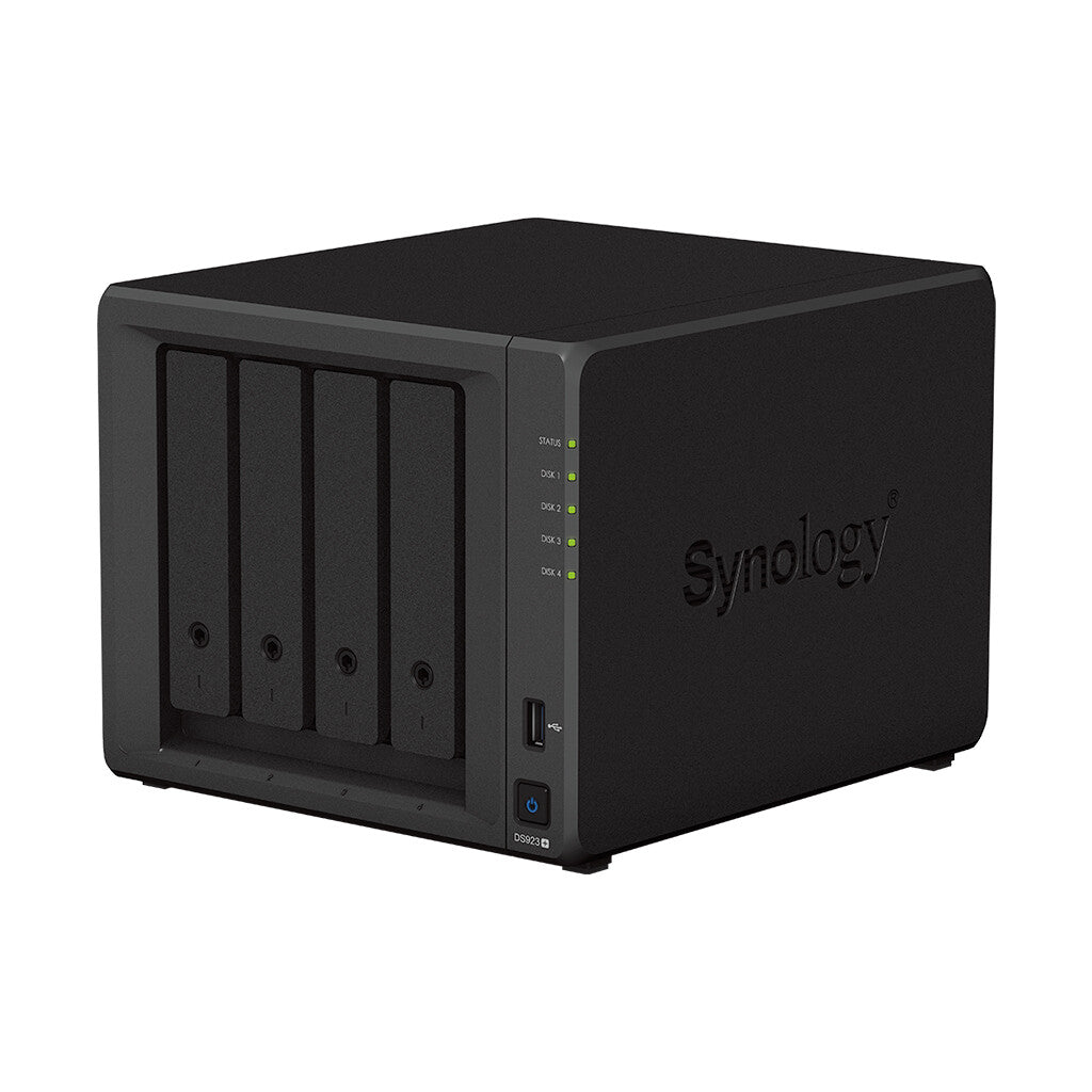 Synology NAS DS923+ 4-Bay 2.5"/3.5"/M.2 SSD/HDD- AMD Ryzen R1600 4GB D4- 2xUSB3- 2xRJ45- eSATA