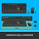 Tastiera + Mouse LOGITECH RETAIL - MK540 Advanced- Wireless- Nera