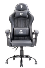 itek Gaming Chair RHOMBUS PF10 - PVC-  Doppio Cuscino- Schienale  Reclinabile- Nero Nero