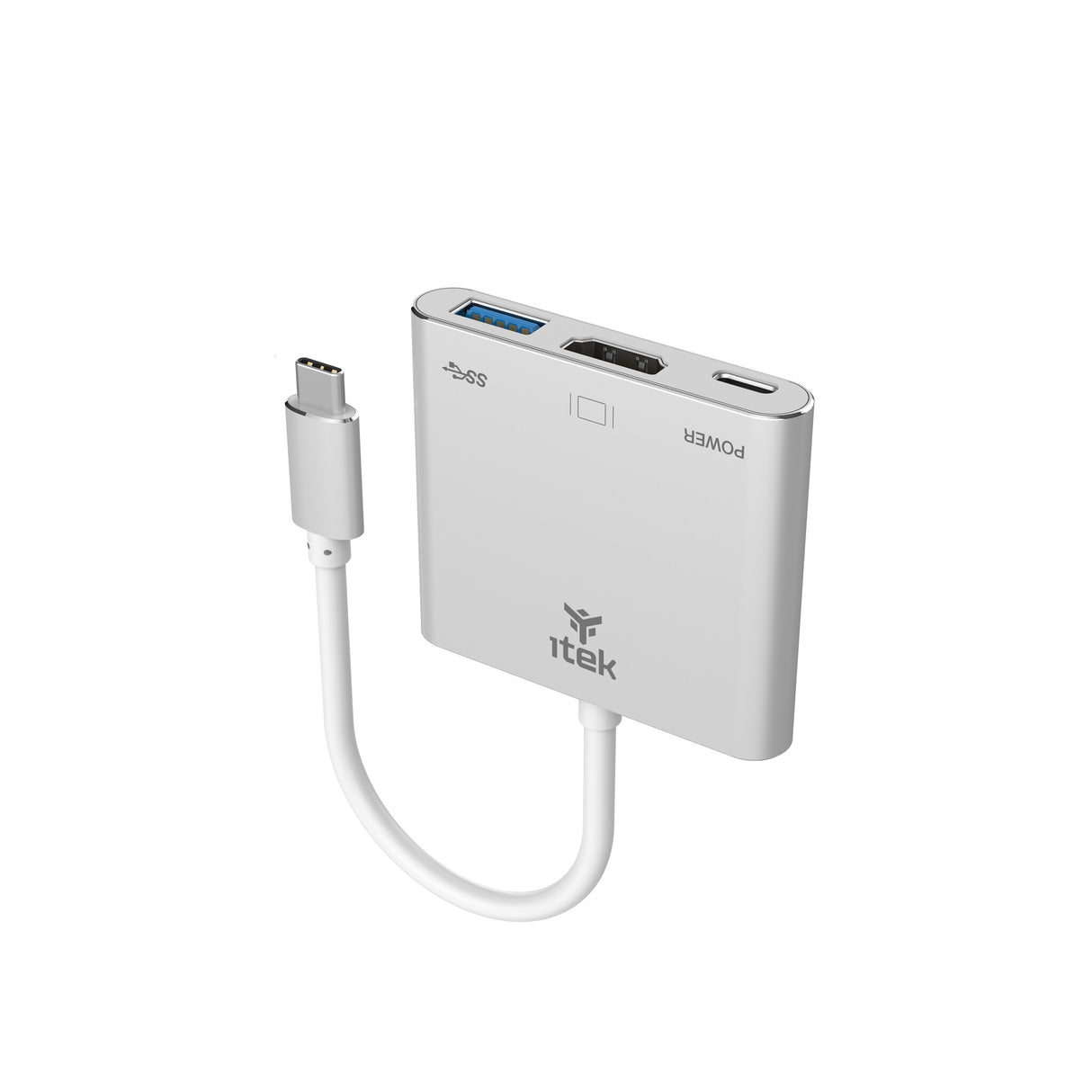 ITEK Adattatore USB-C a USB3.0(5G) + HDMI(4K) + USB-C(100W PD)