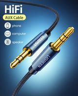 UGREEN Audio Cable 3.5mm Male to 3.5mm Male - Gold Plated with Metal Case 3m (Blue)