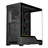 Case SHOWBUI WAVE 82B - Gaming Tower- ATX- 4x12cm ARGB fan- 2xUSB3- Type-C- Darker Temp Glass Side & Front Panel