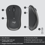 Tastiera + Mouse LOGITECH RETAIL - MK295- Wireless- Silent- Grafite