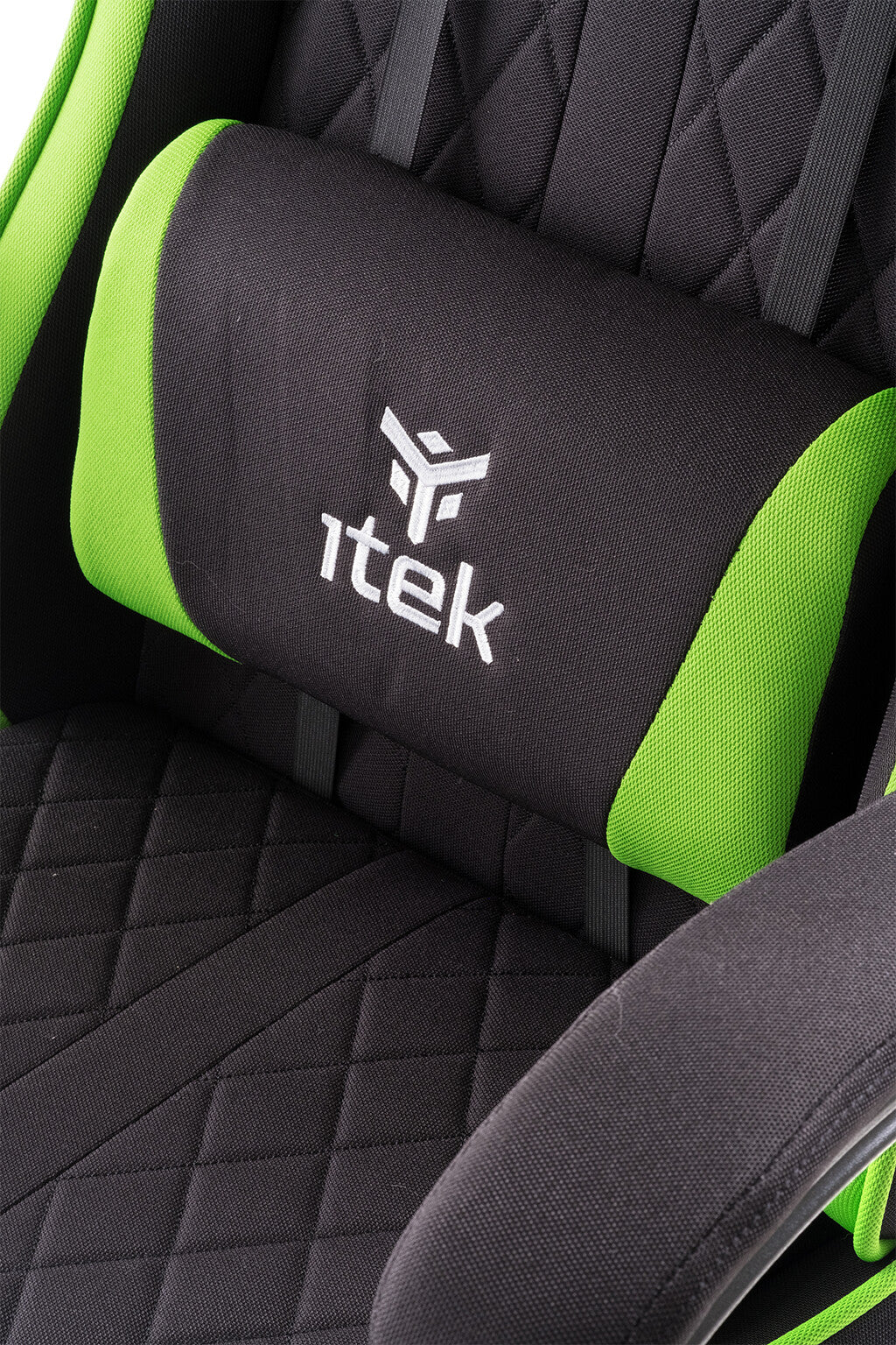 itek Gaming Chair RHOMBUS FF10 - Fabric - Double Cushion - Reclining Backrest - Black Green