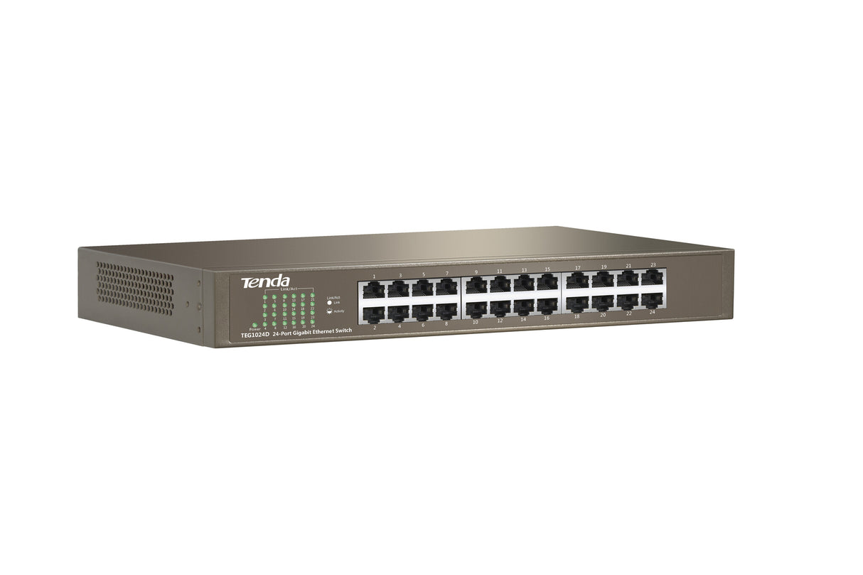 Tenda SWITCH BUSINESS TEG1024D - IEEE 802.3uxab- 24x Gigabit LAN- Capacità 48Gbps- Protez fulm 6KV su ogni porta