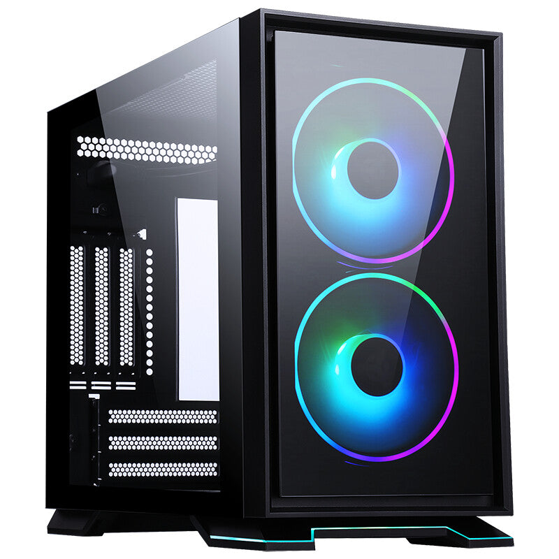 Case GALAXY 2Q - ITX Mini Tower- 2x12cm ARGB fan- 2xUSB3- 2x Front Panel- Side Glass