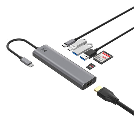 ITEK HUB USB-C 7 in 1- HDMI + 2USB3.0 +  SD/TF + 2USB-C