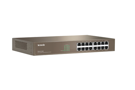 Tenda SWITCH BUSINESS TEG1016D - IEEE 802.3uxab- 16x Self Adjust RJ45 Gigabit- Capacity 32Gbps- 6KV lightning protection on each port