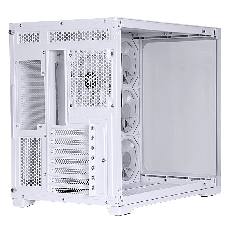 Case DARK CAVE CURVED - Gaming Tower- ATX- 4x12cm ARGB fan- 2xUSB3- Type-C- Curved Temp Glass Side & Front Panel- White Edition