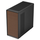 Case WOODY W2B - Gaming Tower- ATX- 4x14cm Black fan- 2xUSB3- Type-C- Wood Front- Darker Temp Glass Side Panel