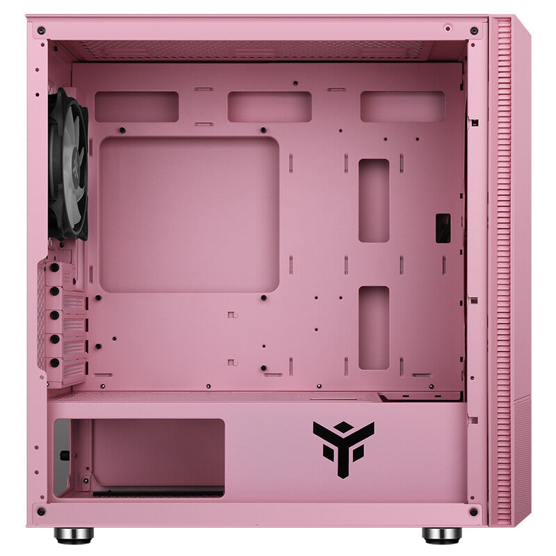 Case LIFLIG P41 - Gaming Mini Tower- mATX- 12cm ARGB fan- 2xUSB3- Side Panel Temp Glass- Pink Edition