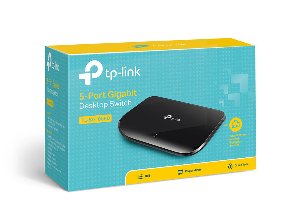 TP-LINK Switch Gigabit 5-port- 5 10/100/1000M RJ45 ports- desktop plastic case