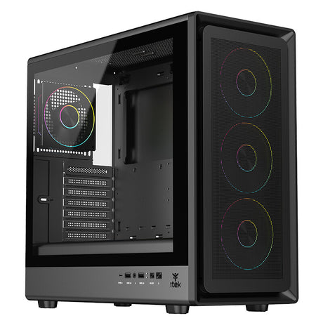 Case MESHCORE 36B - Gaming Tower- ATX- 4x12cm ARGB fan- 2xUSB3- Type-C- Temp Glass Side Panel