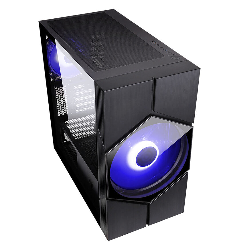 Case VORTEX - Gaming Mini Tower- mATX- 20cm & 12cm ARGB fan- 2xUSB3- Side Panel Temp Glass