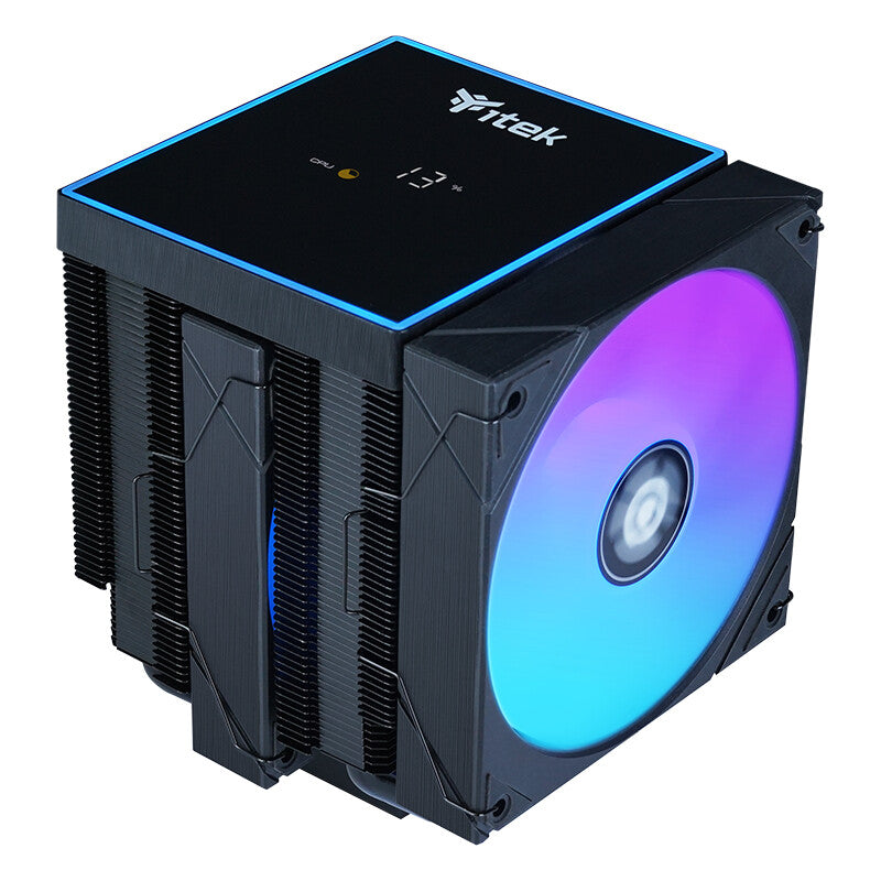Dissipatore ad aria ICY-6HATP -  Skt universale- 250W TDP- 6 Heatpipe- 2x12cm ARGB Fan- Digital Display