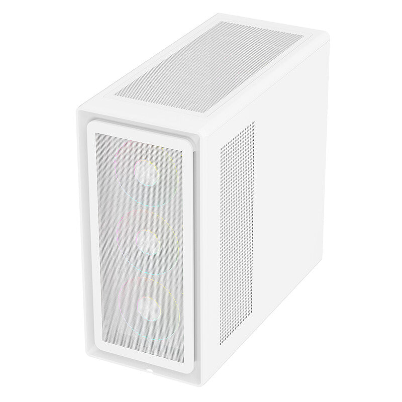 Case MESHCORE 36W - Gaming Tower- ATX- 4x12cm ARGB fan- 2xUSB3- Type-C- Temp Glass Side Panel- White Ed.