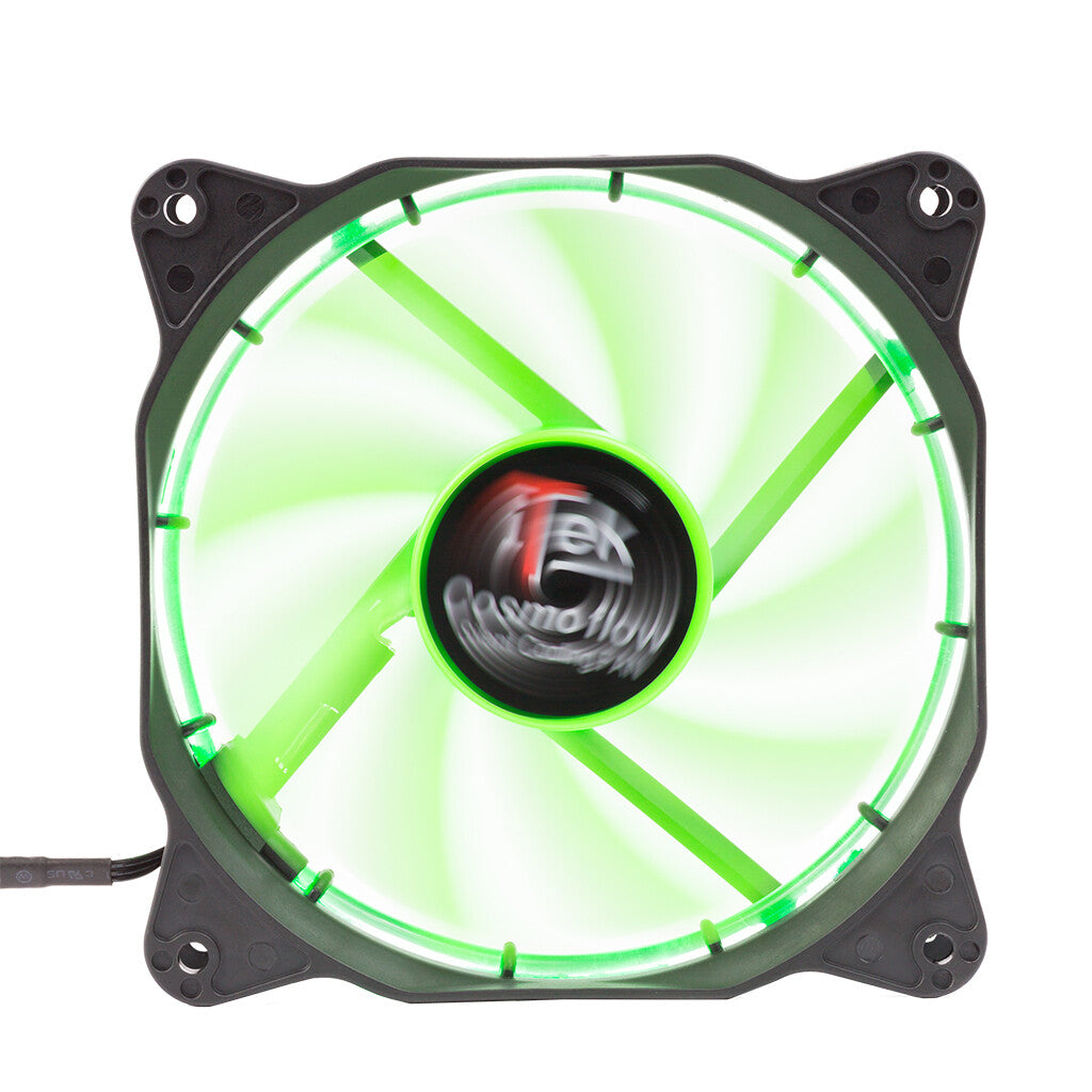 Cosmo Flow case fan - 12cm - Circular Green LED - 3+4pin - silent