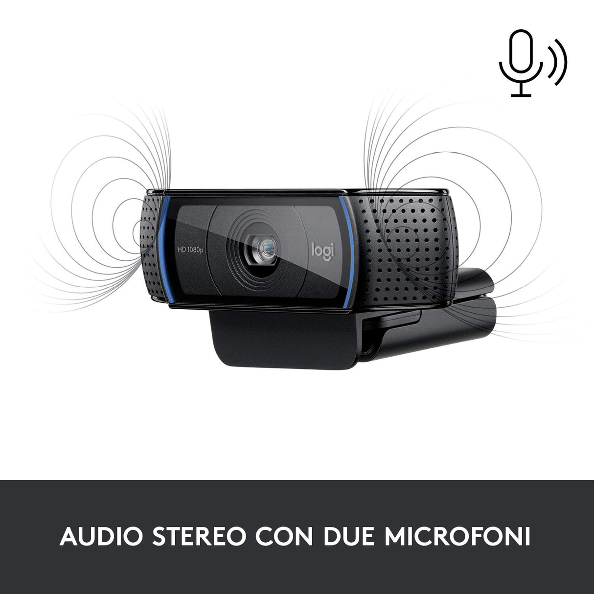 Webcam LOGITECH RETAIL - C920 HD Pro- 3MP 1080p- Doppio Mic- Stereo- USB