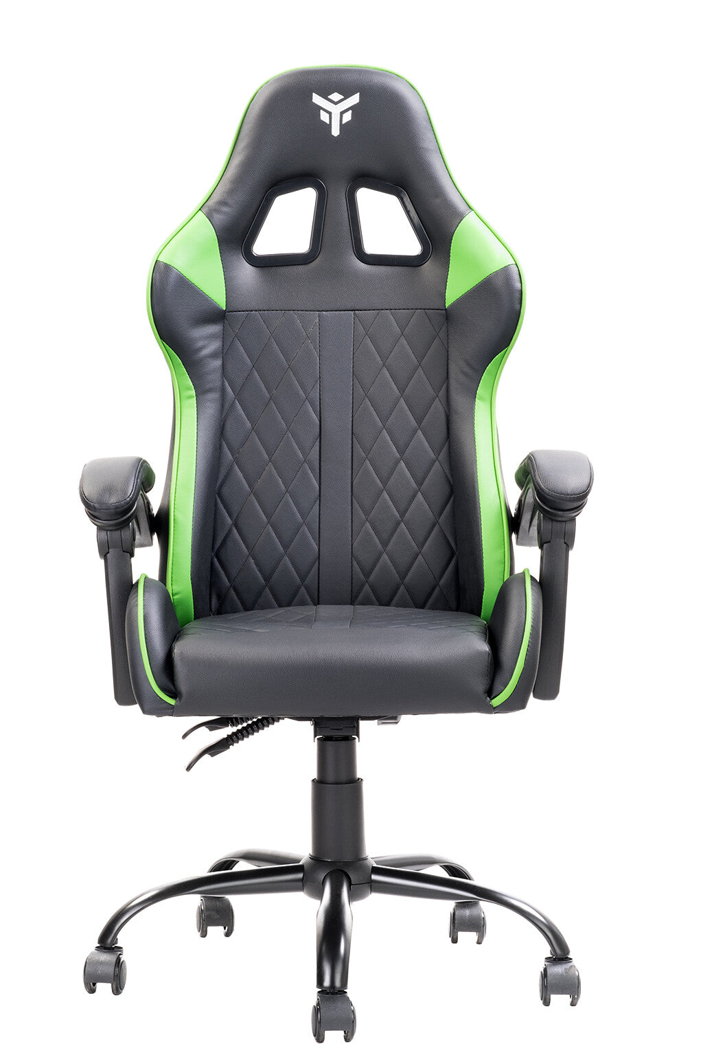 itek Gaming Chair RHOMBUS PF10 - PVC - Double Cushion - Reclining Backrest - Black Green