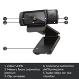 LOGITECH RETAIL Webcam - C920 HD Pro - 3MP 1080p - Dual Mic - Stereo - USB