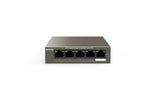 Tenda SWITCH BUSINESS TEG1105P 4 63W - IEEE 802.3/u/x/ab- 802.3af/at- 4xGE(PoE)+1xGE(Data)- output: 58W- Prot Ful 6KV- VLAN