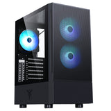 Case SIISBE 3.0 - Gaming Middle Tower- 3x12cm ARGB fan- USB3- Side Panel Temp Glass with hinge