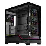 Case SHOWBUI WAVE 82B - Gaming Tower- ATX- 4x12cm ARGB fan- 2xUSB3- Type-C- Darker Temp Glass Side & Front Panel