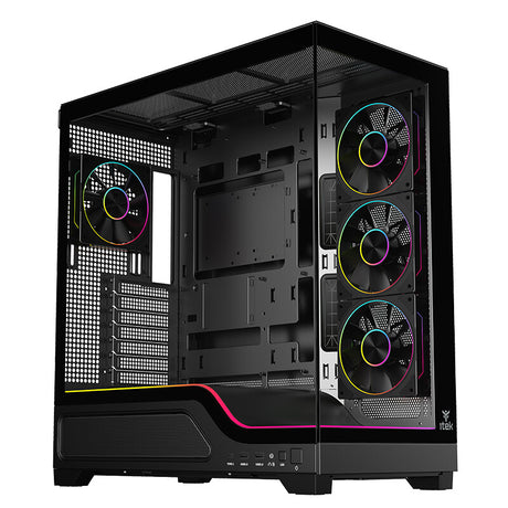 Case SHOWBUI WAVE 82B - Gaming Tower- ATX- 4x12cm ARGB fan- 2xUSB3- Type-C- Darker Temp Glass Side & Front Panel