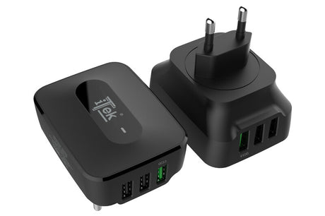 25W- 7.8A(2x2.4A- 1x3A) wall charger with 3 ports: 2xUSB Smart- 1xQC3.0- Smart IC