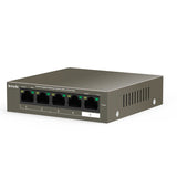 Tenda SWITCH BUSINESS TEG1105P 4 63W - IEEE 802.3/u/x/ab- 802.3af/at- 4xGE(PoE)+1xGE(Data)- output: 58W- Prot Ful 6KV- VLAN