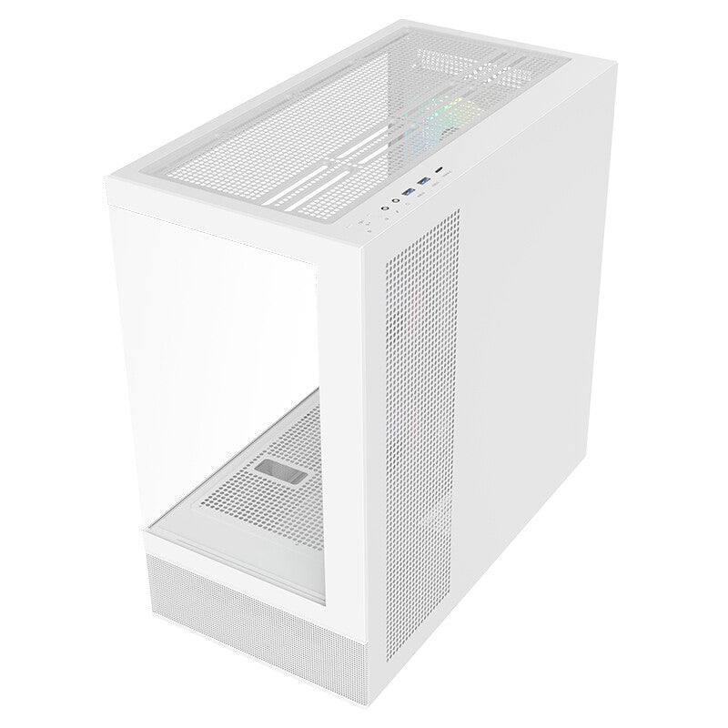 Case SHOWBUI 42W - Gaming Tower- ATX- 3x12cm ARGB fan- 2xUSB3- Type-C- Side & Front Panel Temp Glass- White Edition