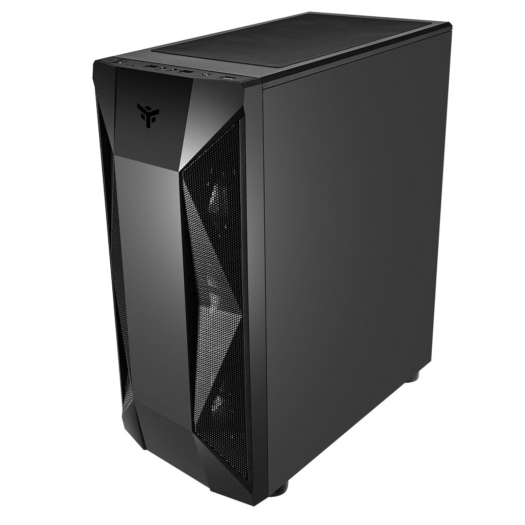 Case THE ROCK EVO - Gaming Middle Tower- USB3- 12cm ARGB fan- Side Panel Temp Glass