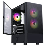 Case SIISBE 3.0 - Gaming Middle Tower- 3x12cm ARGB fan- USB3- Side Panel Temp Glass with hinge