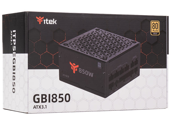 Alimentatore GBI850 - 850W- 80Plus Gold- ATX 3.1- Ventola FDB 14cm- Cond Giapponesi- Modulare