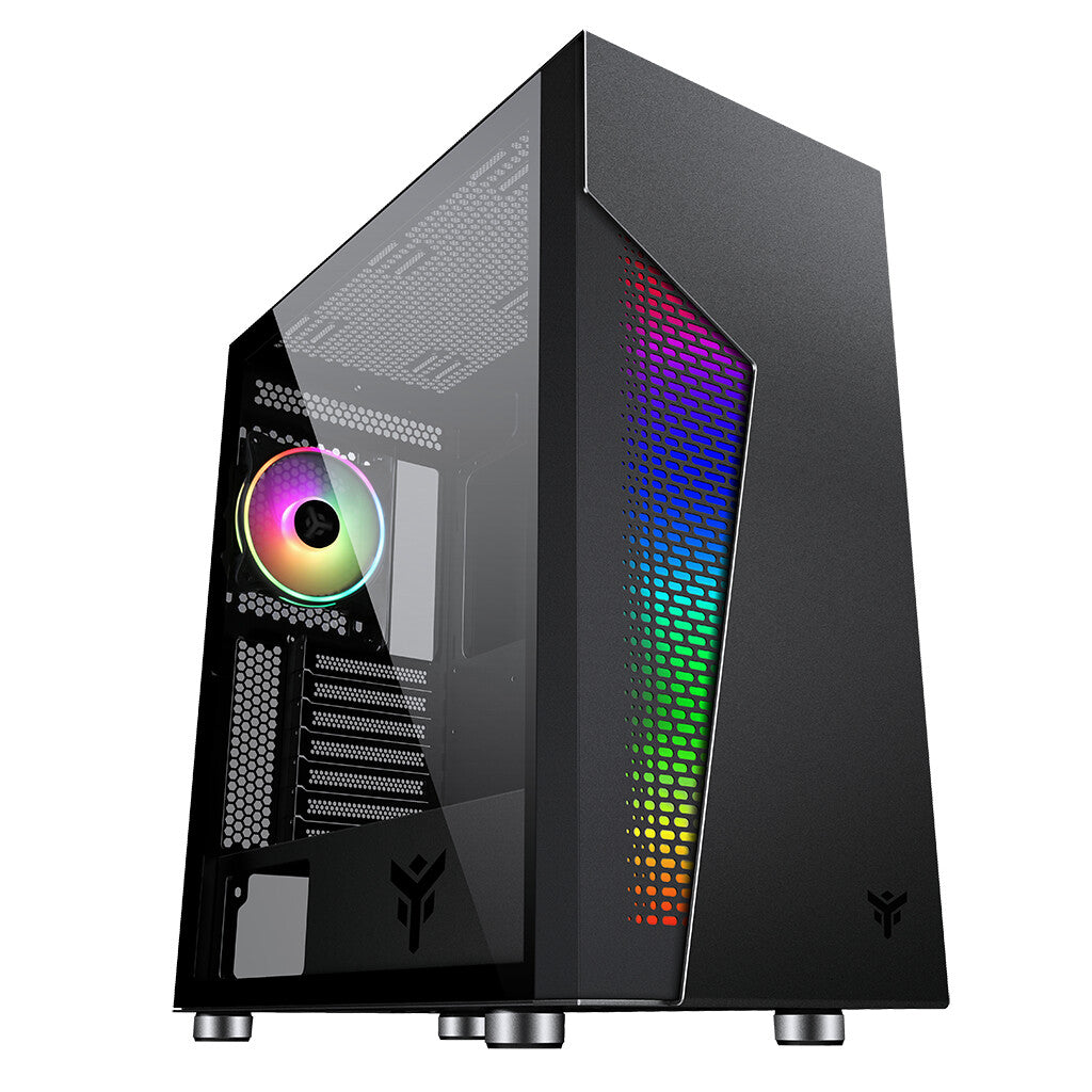 Case MAJES 30 - Gaming Full Tower- 12cm ARGB fan- 2xUSB3- Side Panel Temp Glass