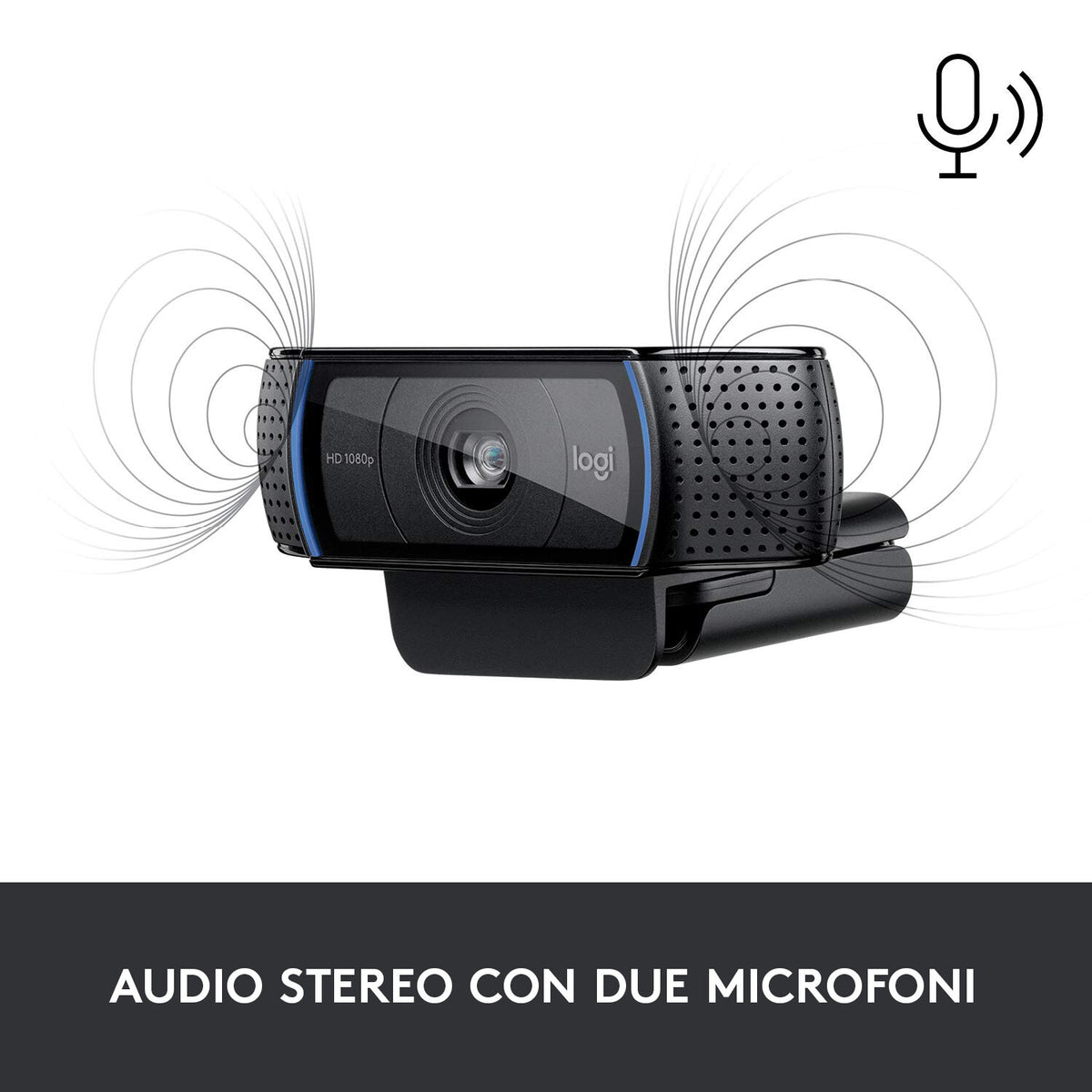 LOGITECH RETAIL Webcam - C920 HD Pro - 3MP 1080p - Dual Mic - Stereo - USB