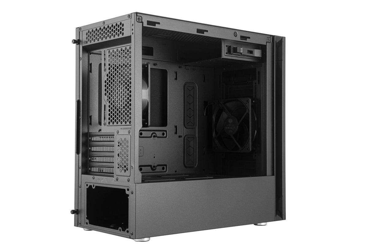 Case Silencio S400- 2USB3-3.5mm Headset Jack (Audio+Mic)-SD card reader-120mm Front Fan 120mm Rear Fan-Radiator Support- NO PSU