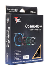 Ventola per case Cosmo Flow - 12cm- LED Bianco Circolare- 3+4pin- silenziosa