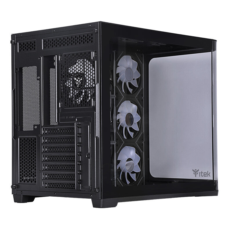 Case DARK CAVE CURVED - Gaming Tower- ATX- 4x12cm ARGB fan- 2xUSB3- Type-C- Curved Temp Glass Side & Front Panel